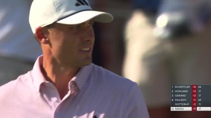 Ludvig Åberg gets up-and-down from 78 yards for birdie on No. 18 at TOUR Championship