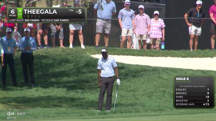 Sahith Theegala sinks 10-foot birdie putt on No. 6 at Arnold Palmer
