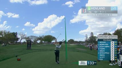 Viktor Hovland hits 199-yard drive to 7 feet, sets up birdie on No. 7 at Arnold Palmer