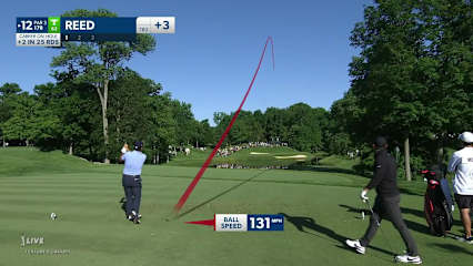 Patrick Reed plays the slope to set up birdie at the Memorial