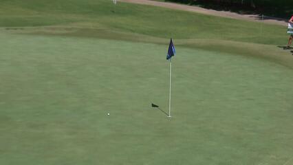 Will Gordon sinks a 51-foot birdie putt on No. 17 at BMW Charity Pro-Am