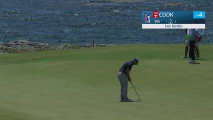 Austin Cook sinks 34-foot birdie putt on No. 9 at Corales Puntacana