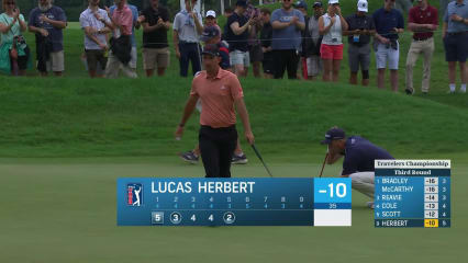 Lucas Herbert makes birdie on No. 5 at Travelers