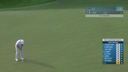 Haotong Li makes birdie on No. 14 at The American Express