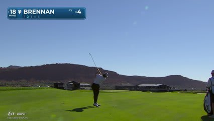 Michael Brennan taps in for birdie on No. 18 at Bank of Utah