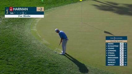 Brian Harman sinks 24-foot birdie putt on No. 5 at THE PLAYERS