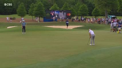 Smalley/Springer sinks a 25-foot birdie putt on No. 14 at Zurich Classic