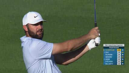 Scottie Scheffler makes 4-foot birdie putt on No. 16 at The American Express
