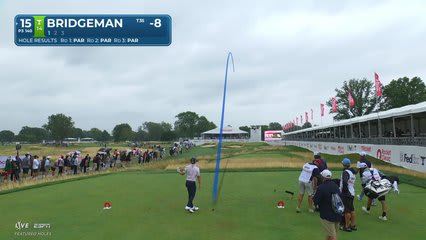 Jacob Bridgeman sinks 31-foot birdie putt on No. 15 at Rocket Classic