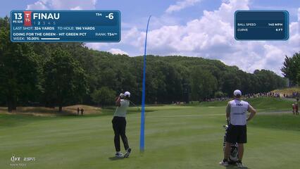 Tony Finau sinks 4-foot putt for birdie on No. 13 at Travelers