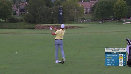 Ben James sinks 26-foot birdie putt on No. 16 at Biltmore Championship