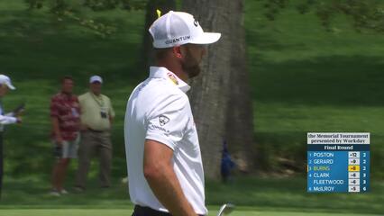 Sam Burns gets up-and-down from 146 yards for birdie on No. 3 at the Memorial