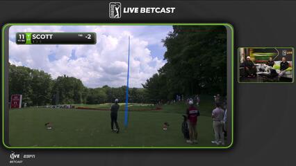 Adam Scott hits tee shot to 8 feet, sets up birdie on No. 11 at Travelers