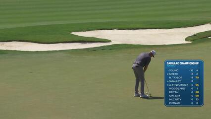 Taylor Pendrith sinks 25-foot birdie putt on No. 11 at Cadillac