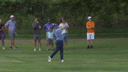 Rod Pampling reaches in two to set up birdie at Principal