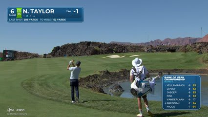 Nick Taylor sinks 23-foot birdie putt on No. 6 at Bank of Utah