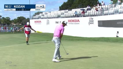 Andrew Kozan dials in approach to set up birdie at Honda