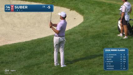 Jackson Suber drains 5-foot putt for birdie on No. 14 at John Deere