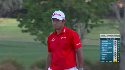 Hideki Matsuyama sinks 14-foot birdie putt on No. 6 at Arnold Palmer