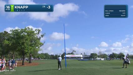 Jake Knapp hits 197-yard approach to 28 feet, sets up birdie on No. 16 at Texas Children's