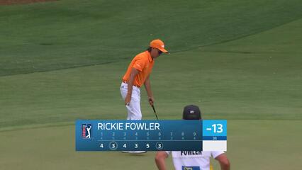 Rickie Fowler sinks 16-foot birdie putt on No. 6 at RBC Heritage
