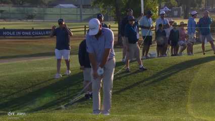 Stephan Jaeger chips in from 33 feet for birdie on No. 10 at Texas Children’s