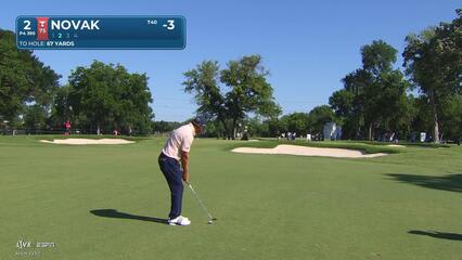 Andrew Novak's 70-yard approach sets up birdie on No. 2 at Charles Schwab