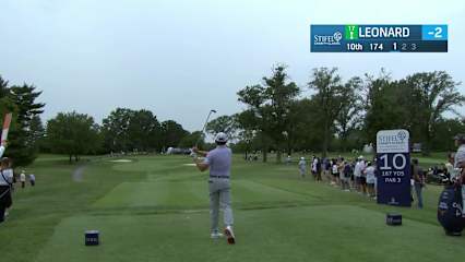 Justin Leonard makes birdie on No. 10 at Stifel Charity Classic