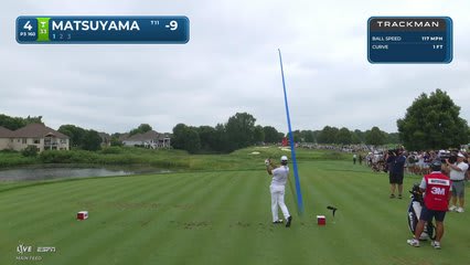 Hideki Matsuyama sinks 15-foot birdie putt on No. 4 at 3M Open