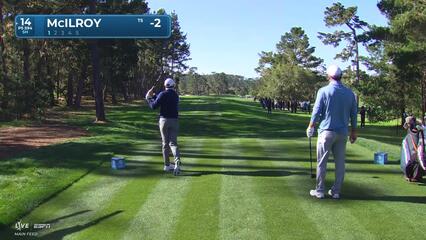 Rory McIlroy hits 46-foot bunker shot for eagle at Pebble Beach
