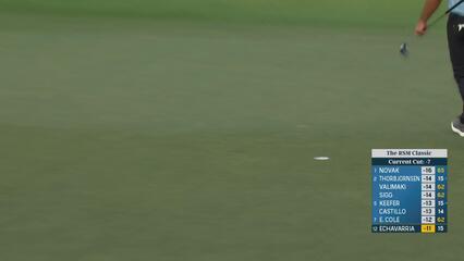 Nico Echavarria sinks 26-foot birdie putt on No. 15 at The RSM Classic