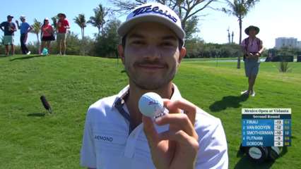 Raul Pereda holes out for eagle from 249 yards at Mexico Open