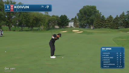 Jackson Koivun's 115-yard approach sets up birdie on No. 1 at 3M Open