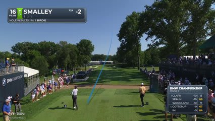 Alex Smalley sinks 38-foot birdie putt on No. 16 at BMW Championship