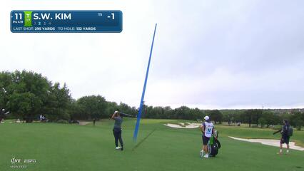 Si Woo Kim gets up-and-down from 12 feet for birdie on No. 11 at Valero