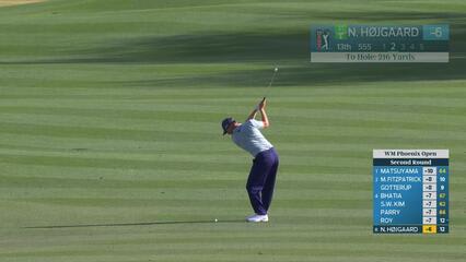Nicolai Højgaard hits 218-yard approach to 18 feet, sets up birdie on No. 13 at WM Phoenix Open