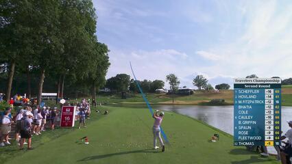 Justin Thomas hits tee shot to 6 feet, sets up birdie at Travelers