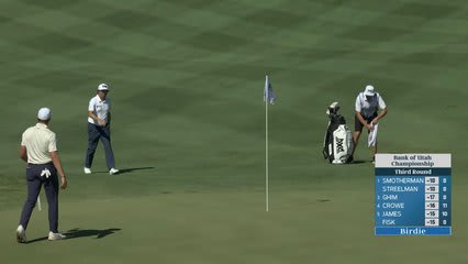 David Lipsky holes 35-foot shot for birdie on No. 11 at Bank of Utah