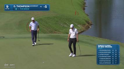 Team Thompson/Eckroat makes birdie on No. 9 at Zurich Classic