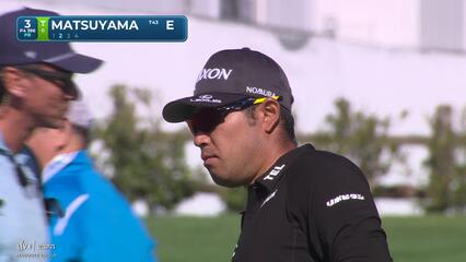 Hideki Matsuyama sinks 40-foot birdie putt on No. 3 at AT&T Pebble Beach
