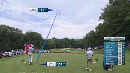 Scottie Scheffler nearly aces No. 11 at Travelers