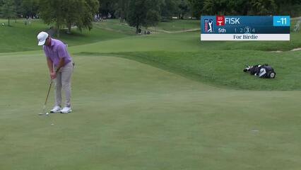 Steven Fisk sinks 13-foot birdie putt on No. 5 at ISCO Championship