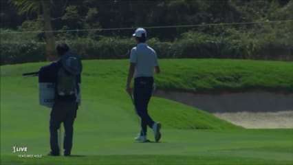 Brandon Wu chips in for birdie at Mexico Open