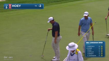 Rico Hoey drains 15-foot putt for birdie on No. 14 at RBC Canadian