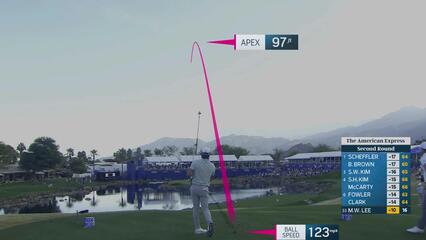 Min Woo Lee sends tee shot to 12 feet, sets up birdie on No. 17 at The American Express