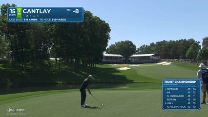 Patrick Cantlay sinks 3-foot birdie putt on No. 15 at Truist Championship