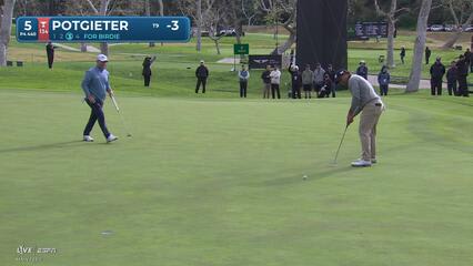 Aldrich Potgieter rolls in 20-foot birdie putt on No. 5 at The Genesis