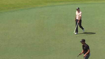 Matt McCarty sinks 60-foot birdie putt on No. 16 at Truist Championship