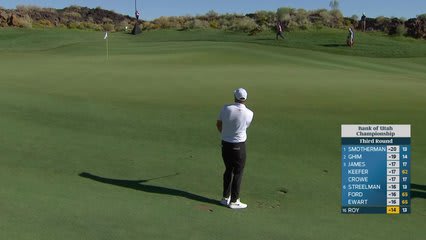 Kevin Roy sinks 3-foot putt for birdie on No. 14 at Bank of Utah
