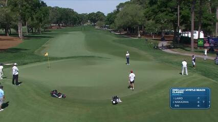 Ryan Ruffels sinks 2-foot putt for birdie on No. 15 at ONEflight Myrtle